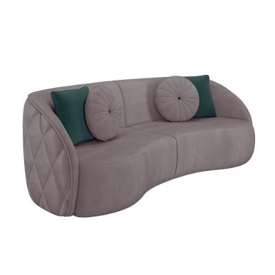 Sofá 3 Lugares Para Sala Living Olimpo 240 Cm M03 Veludo Rosê Lyam Decor