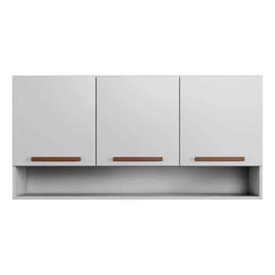 Armário De Cozinha Aéreo New 3 Portas Com Nicho Arte Móveis Branco