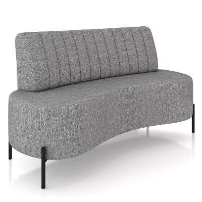 Sofá Chaise 2 Lugares Sala Living 135cm Pés Industrial Cayman K01 Linho Cinza Lyam Decor
