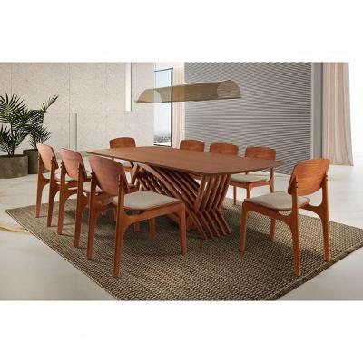 Sala De Jantar Madeira Maciça 8 Cadeiras 2,20x1,10m - Aurora-turquia - Espresso Móveis