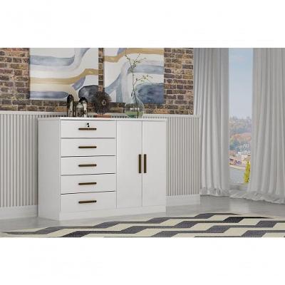 Cômoda Para Quarto Com Sapateira 5 Gavetas - Seul-branco - Móveis Novo Horizonte