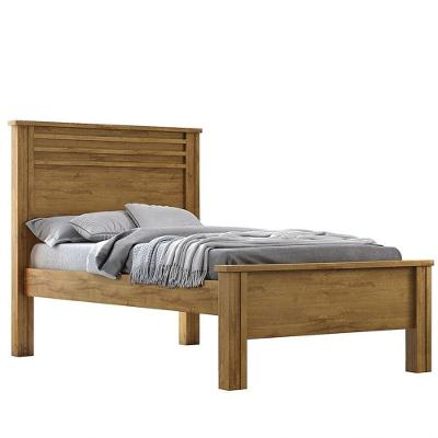 Cama Solteiro Com Painel Ripado - Verona-cumaru - Móveis Novo Horizonte