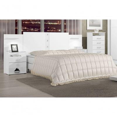 Cabeceira Casal Com Mesa De Cabeceira - Rubi-branco - Móveis D'doro