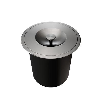 Lixeira De Embutir Em Aço Inox Escovado C/Balde Plástico 6L
