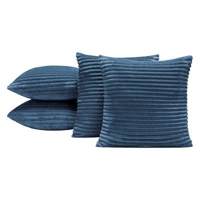 Kit 4 Almofadas Cheias Isabel 45X45 Tecido Jacquard Flannel Macio - Azul