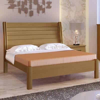 Cama Casal Com Detalhe Ripado - Esmeralda Plus-cinamomo - Móveis D'doro