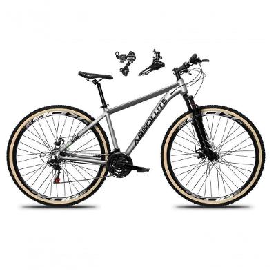 Bicicleta Aro 29 Absolute Nero 5 Alumínio 24v Câmbios Shimano Garfo Suspensão Pneu Faixa - Cinza Tam.17