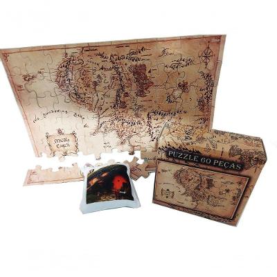 Quebra-cabeça Mapa Terra Média De 60 Peças + Chaveiro
