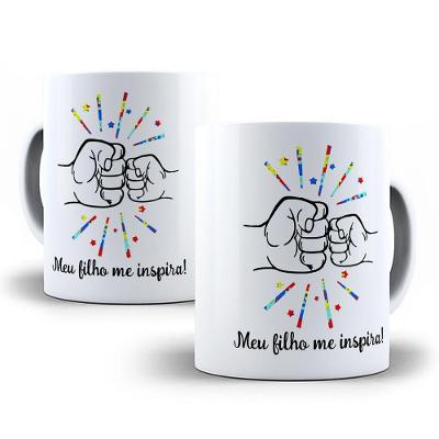 Kit Pai De Autista Meu Filho Me Inspira Caneca + Chaveiro