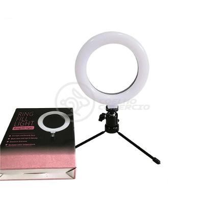 Ring Light De Mesa 6\" Com Tripé De 16cm + Microfone De Podcast Sf-666 + Mini Ring Light De Celular
