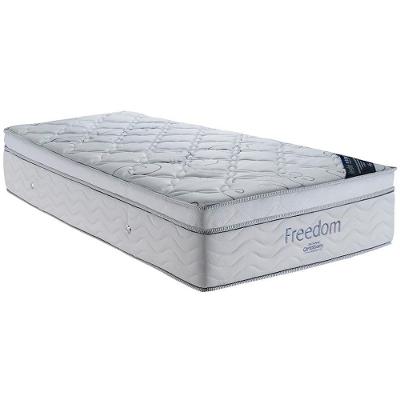 Colchão Solteiro Molas Ensacadas Pillow Viscoelástico 88x188 Freedom Branco Cinza - Ortobom