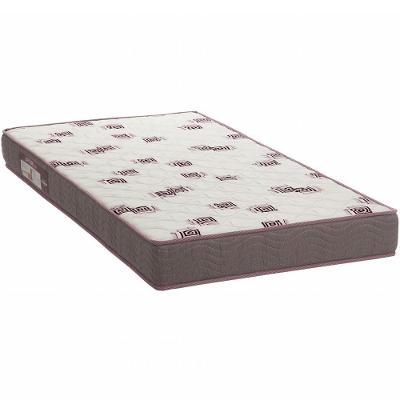 Colchão Solteiro 78x188x14 Espuma D28 Bordado Light Branco Bordô - Ortobom