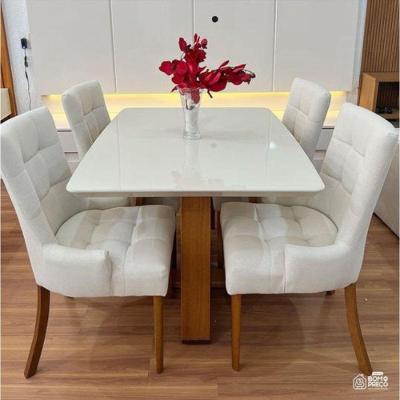 Sala De Jantar Em Madeira Maciça 4 Cadeiras 1,20 Royal Requinte
