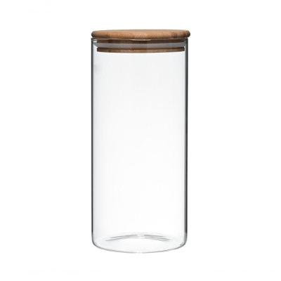 Pote Hermético Vidro Boro C- Tampa De Bambu 1,3 L Mimo Style