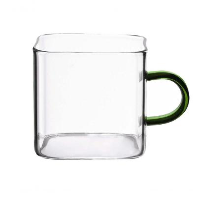 Dupla De Canecas Quadrada Boro Alça Verde 130 Ml Mimo Style