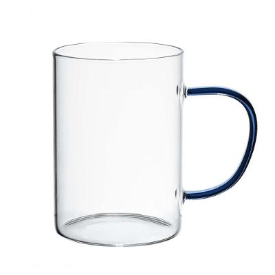 Dupla De Canecas Vidro Boro Com Alça Azul 200 Ml Mimo Style