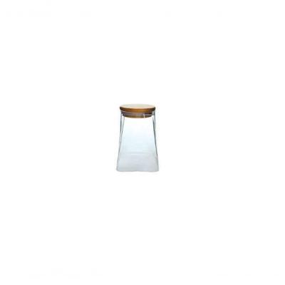 Pote De Vidro Boro Scalene C Tampa Bambu 750 Ml Mimo Style