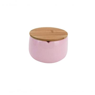 Porta Algodão Softpink Tampa Bambu 8 Cm Mimo Style Bh22262