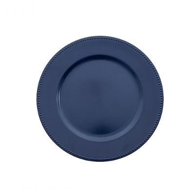 Jogo 4 Sousplat Poá Azul Marinho 33 Cm Mimo Style Sp22321