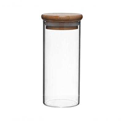 Dupla De Porta Mantimentos Vidro Boro Tampa Bambu 170 Ml Mimo Style