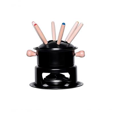 Conjunto Para Fondue Preto Inox 14 Cm Mimo Style Asf22163