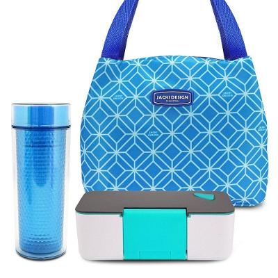 Kit Bolsa Térmica, Copo C/ Tampa, Marmita - Azul Azul