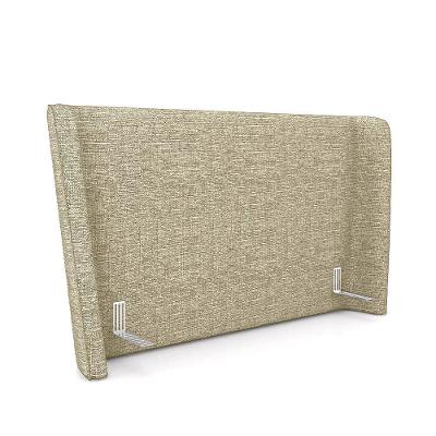 Cabeceira Design Para Cama Casal Torres Pés Em Madeira Linho Bege G91 - Gran Belo