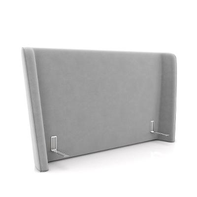 Cabeceira Design Para Cama Casal Torres Pés Em Madeira Veludo Cinza G91 - Gran Belo