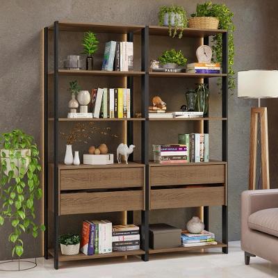 Estante Armário Multiuso Para Livros 4 Gavetas 8 Prateleiras 140cm Rustic Preto Madesa