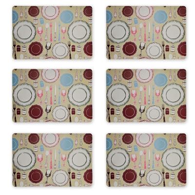 Kit 06 Peças Jogo Americano Mesa Sousplat Resistente Modelos Cozinha