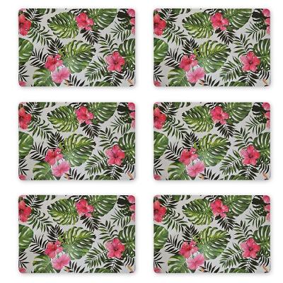 Kit 06 Peças Jogo Americano Mesa Sousplat Resistente Floral
