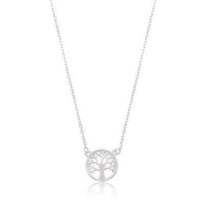 Colar Arvore Da Vida Caule Cravejada Prata 925