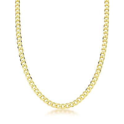 Corrente Grumet 4mm Unissexbanhada A Ouro 18k
