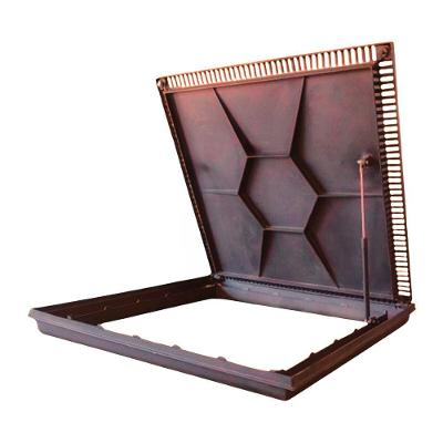 Tampão 80x80 Rebaixada Com Grelha Piscinas Tampa Casa Máquinas Piscina Marrom