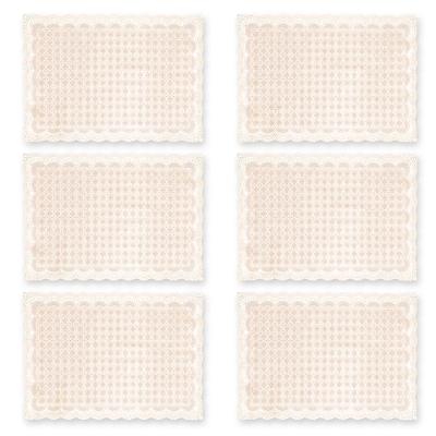 Toalha De Geladeira Pvc Rendado Kit 06 Pçs Balão Bege Fl1522