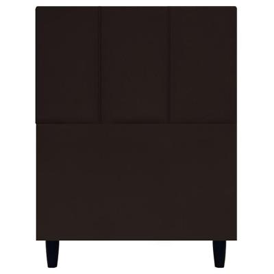 Cabeceira Estofada Para Cama Box Solteiro 90 Cm Classic Suede Marrom Suede