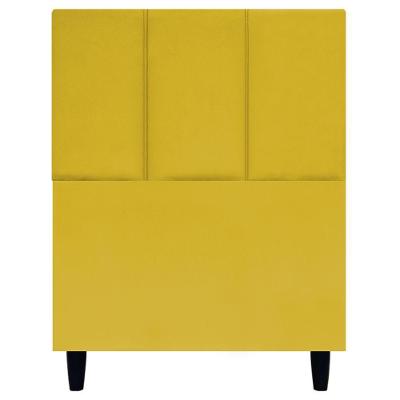 Cabeceira Estofada Para Cama Box Solteiro 90 Cm Classic Suede Amarelo Suede