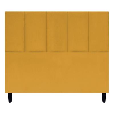 Cabeceira Estofada Para Cama Box Casal 140 Cm Classic Suede Mostarda Suede