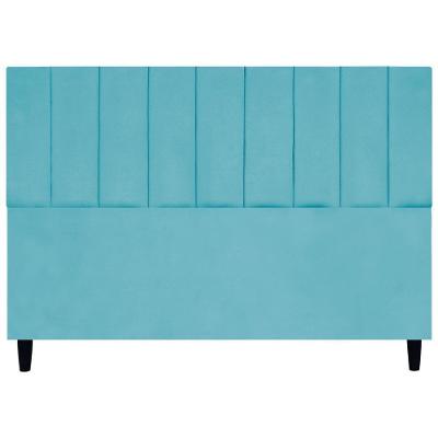 Cabeceira Para Cama King 195 Cm Elen Suede Azul-turquesa Suede
