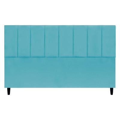 Cabeceira Para Cama Box King Size 195 Cm Classic Suede Azul-turquesa Suede