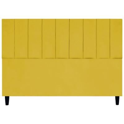 Cabeceira Para Cama King 195 Cm Elen Suede Amarelo Suede