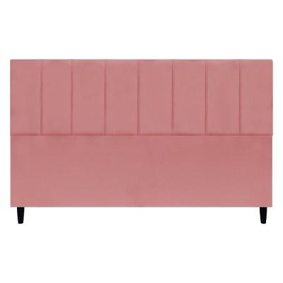 Cabeceira Para Cama Box King Size 195 Cm Classic Suede Rosê Suede