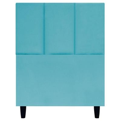 Cabeceira Estofada Para Cama Box Solteiro 90 Cm Classic Suede Azul-turquesa Suede