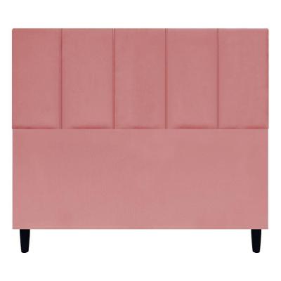 Cabeceira Estofada Para Cama Box Casal 140 Cm Classic Suede Rosê Suede