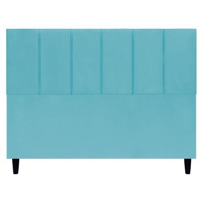 Cabeceira Estofada Para Cama Box Queen 160 Cm Classic Suede Azul-turquesa Suede