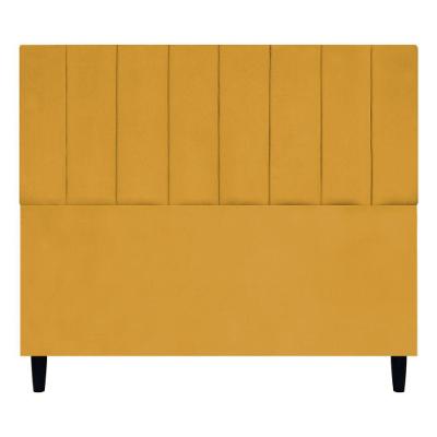 Cabeceira Para Cama De Casal 140 Cm Elen Suede Mostarda Suede