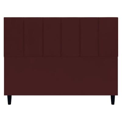 Cabeceira Estofada Para Cama Box Queen 160 Cm Classic Suede Bordô Suede