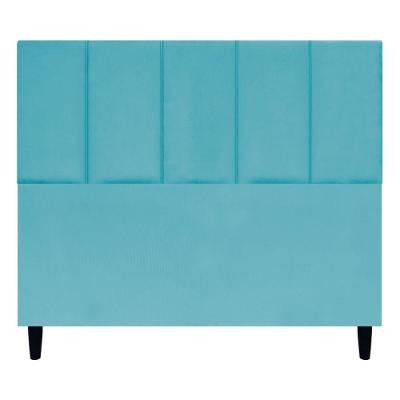 Cabeceira Estofada Para Cama Box Casal 140 Cm Classic Suede Azul-turquesa Suede