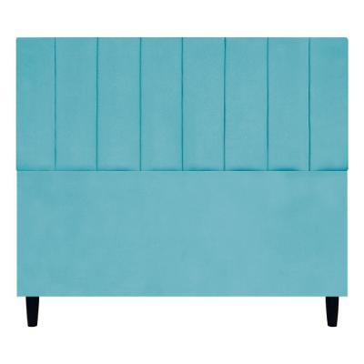 Cabeceira Para Cama De Casal 140 Cm Elen Suede Azul-turquesa Suede