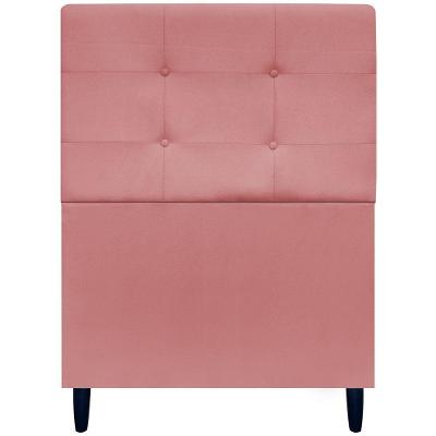 Cabeceira Para Cama De Solteiro 90 Cm Ivy Suede Rosê Suede
